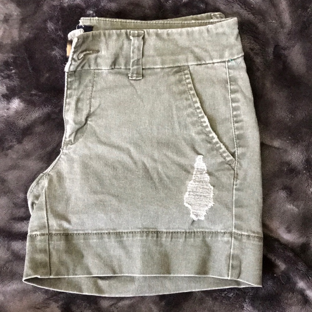 American Eagle Olive Midi Shorts